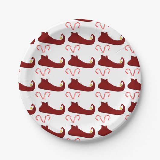 Red Elf Slippers met snoeprietjes Papieren Bordje (Voorkant)