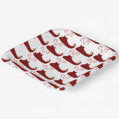 Red Elf Slippers with Candy Canes Square Papieren Bordje (Gebogen)