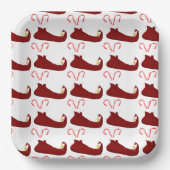 Red Elf Slippers with Candy Canes Square Papieren Bordje (Voorkant)