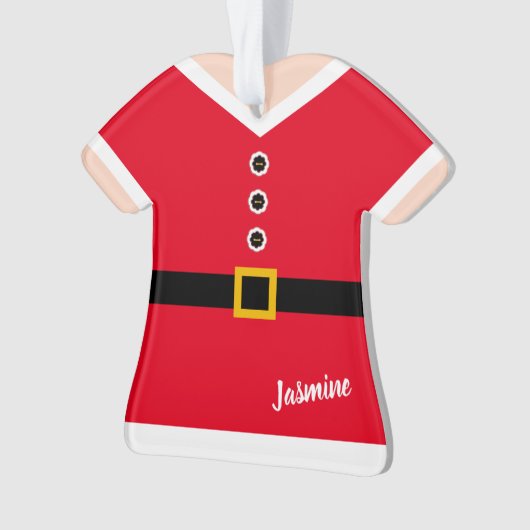 Red Elf Suit Persoonlijke Kerstmis Ornament (voorkant)