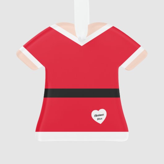 Red Elf Suit Persoonlijke Kerstmis Ornament (achterkant)