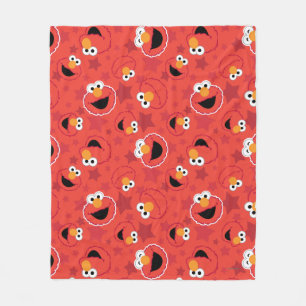 Red Elmo Faces Pattern Fleece Deken