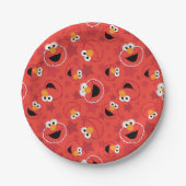 Red Elmo Faces Pattern Papieren Bordje (Voorkant)