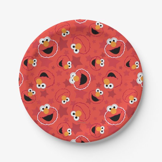 Red Elmo Faces Pattern Papieren Bordje (Voorkant)