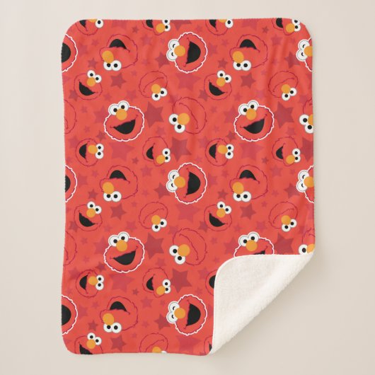 Red Elmo Faces Pattern Sherpa Deken (Voorkant)