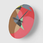 Red Ember Shapes Minimalist Round Clock Ronde Klok (Hoek)