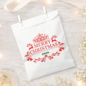 Red Emblem Christmas Favor Bag Bedankzakje (Geknipt)
