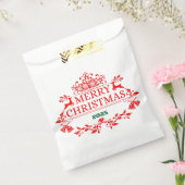 Red Emblem Christmas Favor Bag Bedankzakje (Gezegeld)