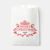 Red Emblem Christmas Favor Bag Bedankzakje (Voorkant)