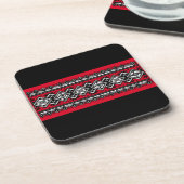 Red Embroidery Bier Onderzetter (Linkerzijde)
