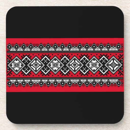 Red Embroidery Bier Onderzetter (Voorkant)