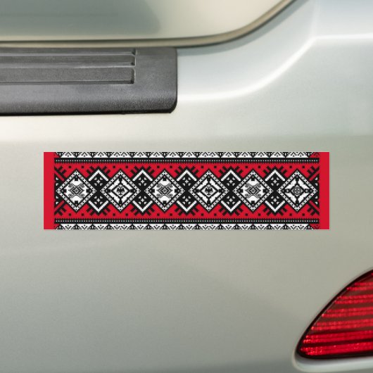 Red Embroidery Bumpersticker (Op auto)