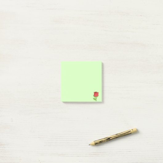 Red Emoji Tulip Post-it® Notes (Op bureau)