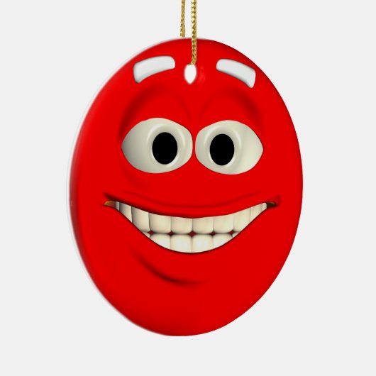 Red Emoticon Keramisch Ornament (Rechts)