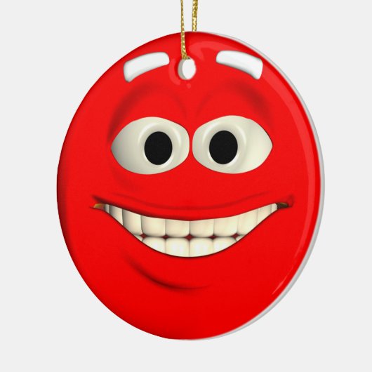 Red Emoticon Keramisch Ornament (Links)