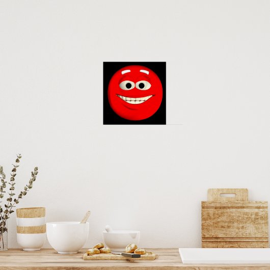 Red Emoticon Poster (Keuken)