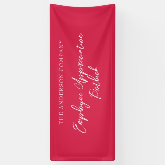 Red Employee Appreciation Event Spandoek (Verticaal)