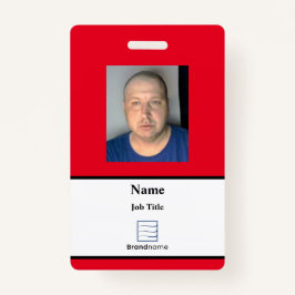 Red Employee ID Badge