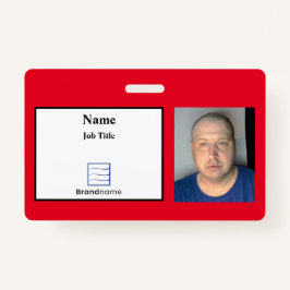 Red Employee ID Badge