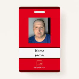 Red Employee ID Badge