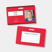 Red Employee ID Badge (Front & Back)