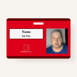 Red Employee ID Badge