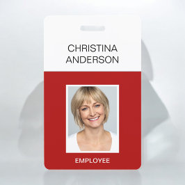 Red Employee - Naam Foto Bedrijfswerk Badge