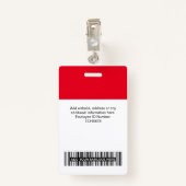 Red Employee Name Business Logo Personeel Label Badge (Achterkant met clip)