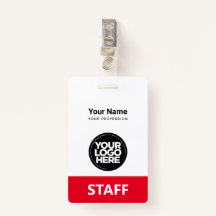 Red Employee Name Business Logo Personeel Label