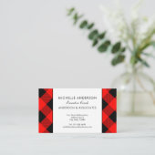 Red en Black buffalo Check Business Consultant Visitekaartje (Staand voorkant)