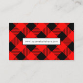 Red en Black buffalo Check Business Consultant Visitekaartje (Achterkant)