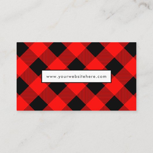 Red en Black buffalo Check Business Consultant Visitekaartje (Achterkant)
