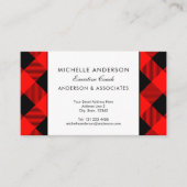 Red en Black buffalo Check Business Consultant Visitekaartje (Voorkant)