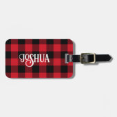 Red en Black Buffalo Check Vun Bagagelabel (Voorkant horizontaal)