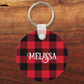 Red en Black Buffalo Check Vun Sleutelhanger (Voorkant)