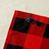 Red en Black Buffalo Pset Holiday gingham Bea Strandlaken (In situ)