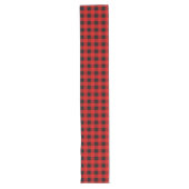 Red en Black Buffalo Pset Holiday gingham Lo Lange Tafelloper (Voorkant)