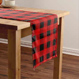 Red en Black Buffalo Pset Holiday gingham Lo Lange Tafelloper
