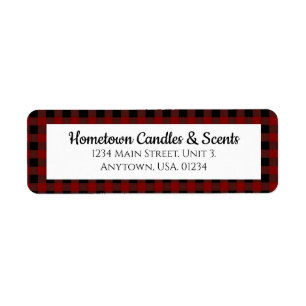 Red en Black Buffalo Pset Rustic Business Etiket