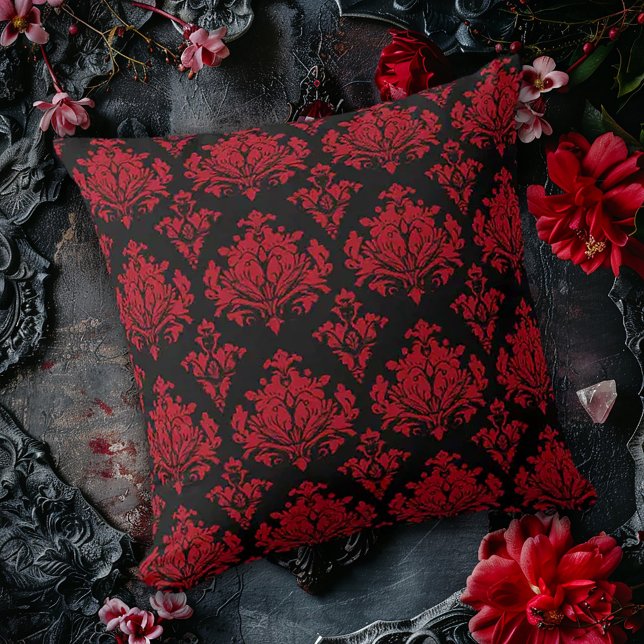 Red en Black Damask Kussen (Creator heeft geüpload)