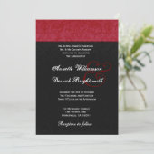 Red en Black Damask Wedding B734 Kaart (Staand voorkant)