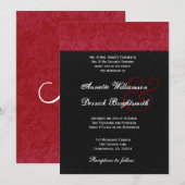 Red en Black Damask Wedding B734 Kaart (Voorkant / Achterkant)