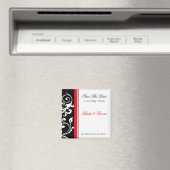 Red en Black Floral slaan de datum op Magneet (Insitu (Vaatwasser))