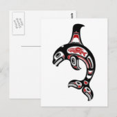 Red en Black Haida Spirit Killer Whale Briefkaart (Voorkant / Achterkant)