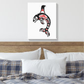 Red en Black Haida Spirit Killer Whale Canvas Afdruk (Insitu (Slaapkamer))