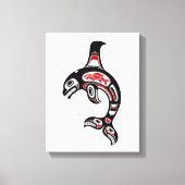 Red en Black Haida Spirit Killer Whale Canvas Afdruk (Voorkant)