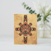 Red en Black Haida Sun Masker Briefkaart (Staand voorkant)