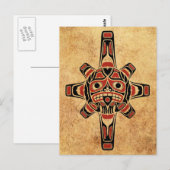  Red en Black Haida Sun Masker Briefkaart (Voorkant / Achterkant)
