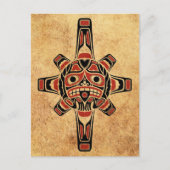 Red en Black Haida Sun Masker Briefkaart (Voorkant)