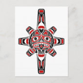 Red en Black Haida Sun Masker op White Briefkaart (Voorkant)